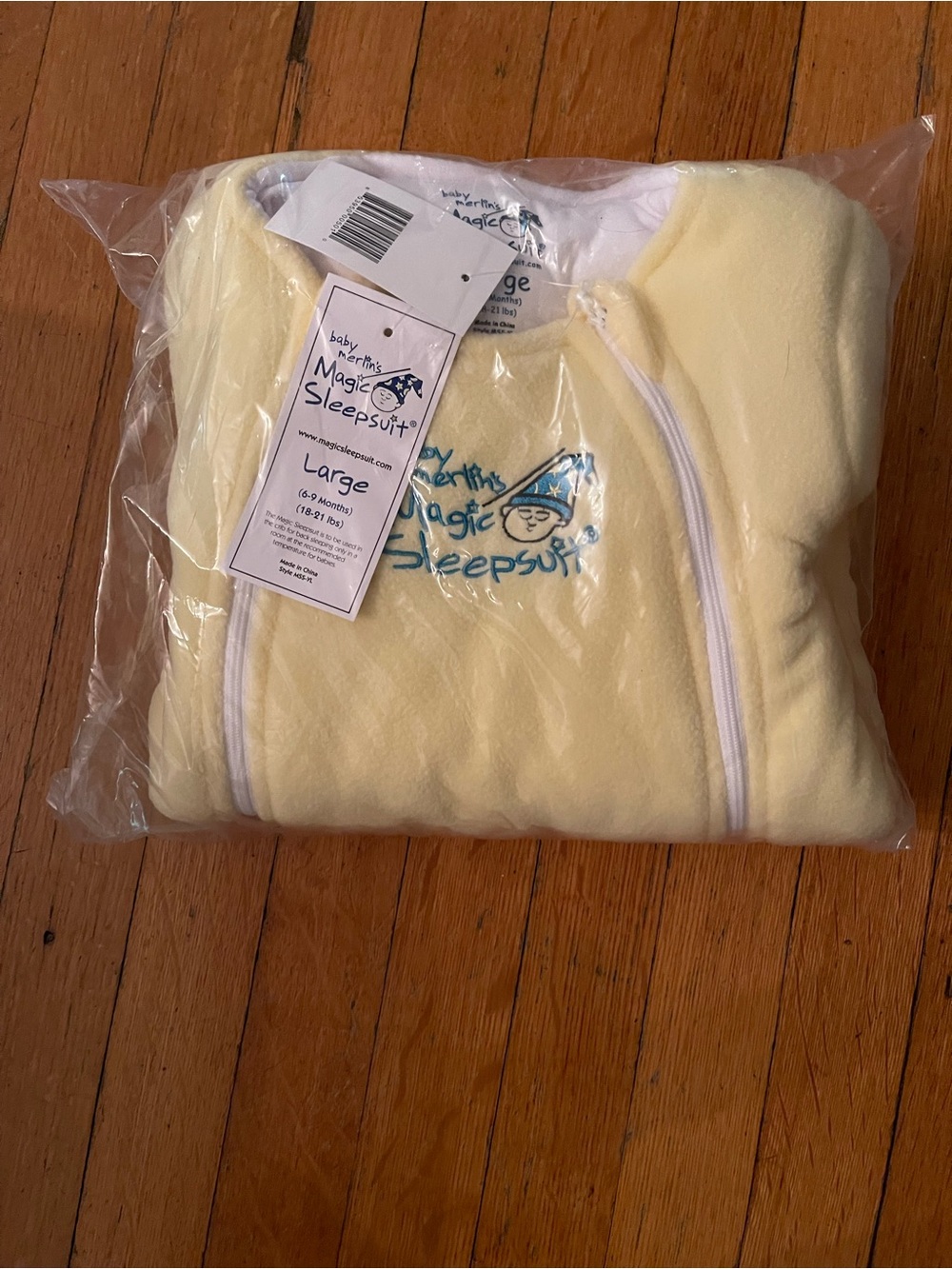 Baby Merlin's Magic Sleepsuit Yellow Large NWT